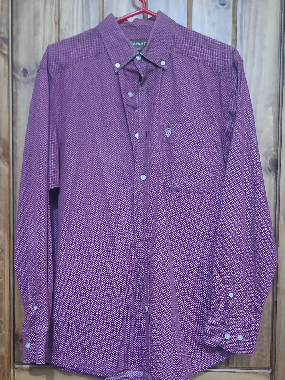 Ariat Men's Long-Sleeve Button-Down Patterned Shirt - Wine